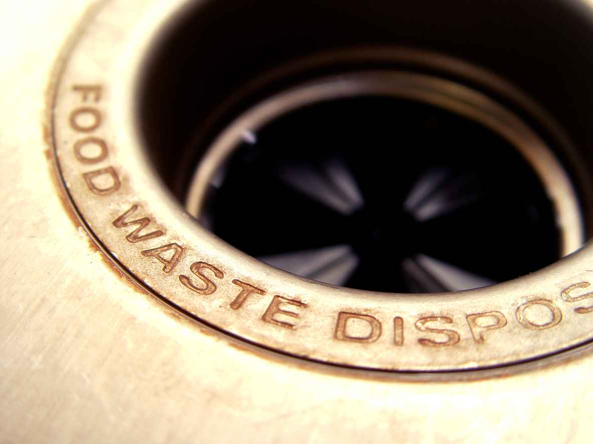 Garbage disposal in a kitchen sink