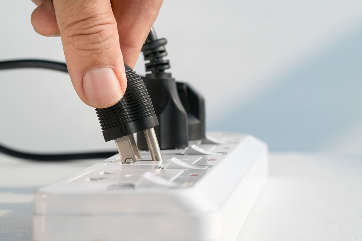 Plugging Cord Into Surge Protector