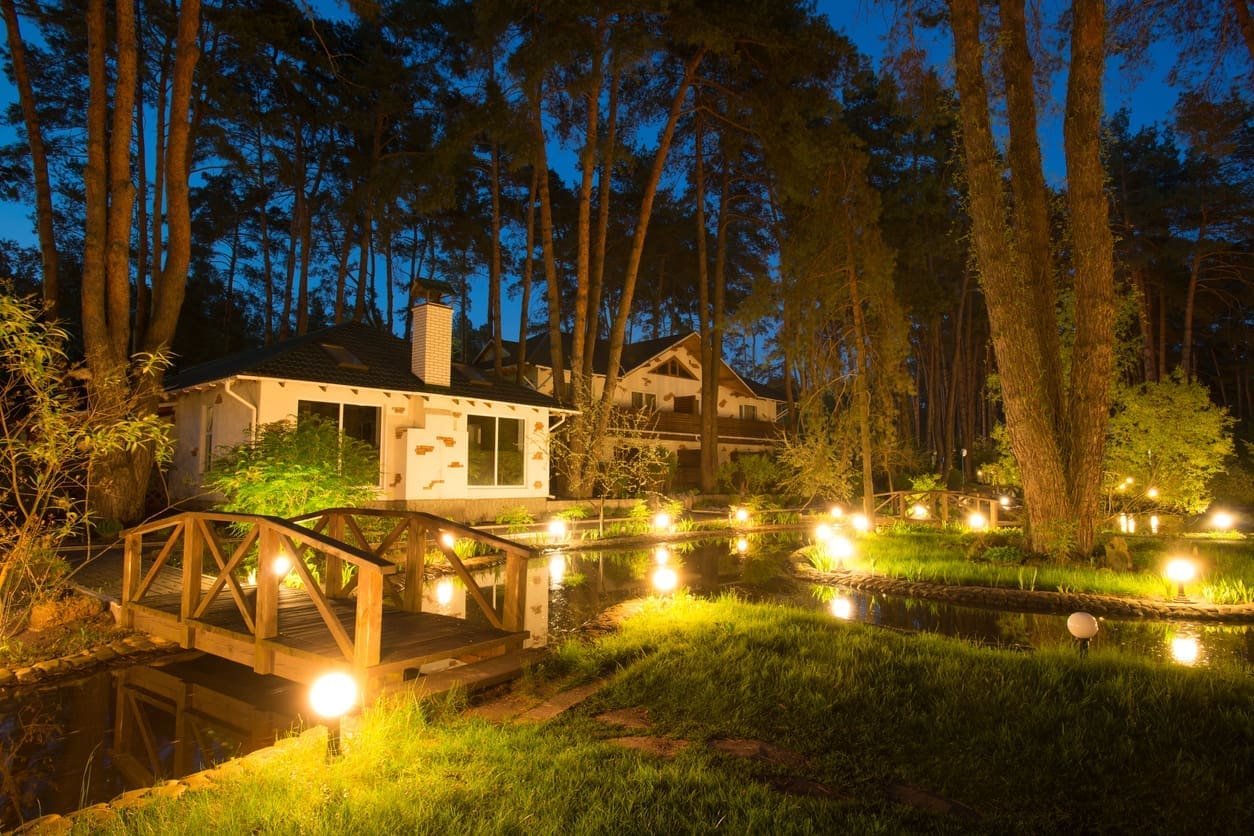 House with Pretty Outdoor Lighting