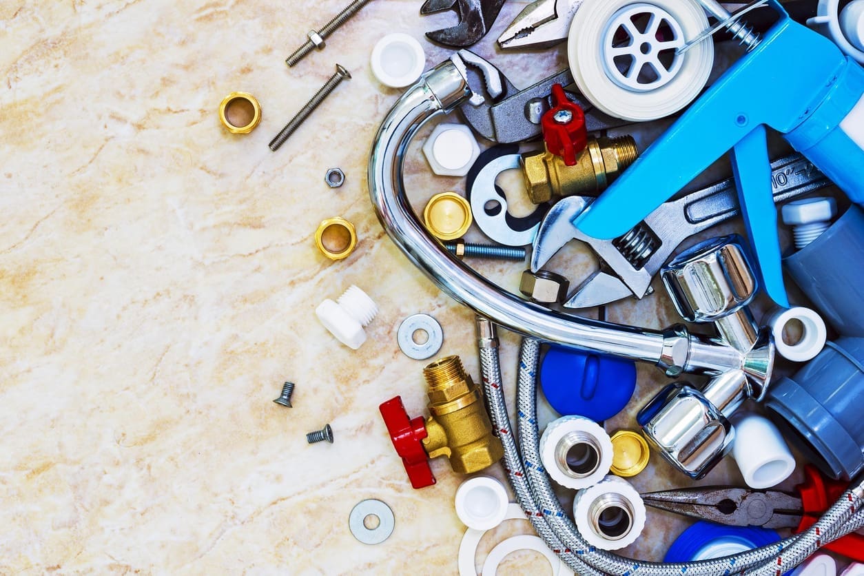 Plumbing Tools on Marble Counter